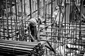 construction workers with rebar