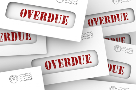 Overdue Bills Pile Envelopes Late Payment Penalty Fees